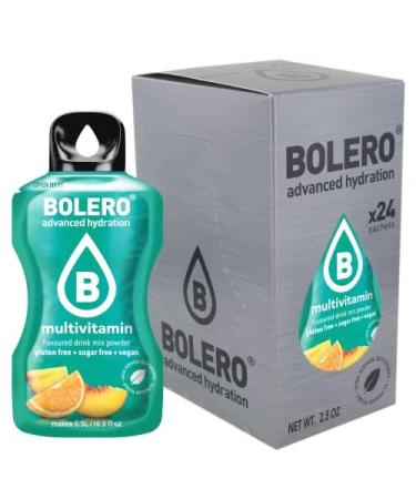 Bolero MULTIVITAMIN 24x3g | Sugar Free Juice Powder, Sweetened with Stevia + Vitamin C | for Kids & Sports | Gluten Free, Veg