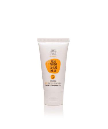 AMAPOLA BIO-COSMETICS - Slow-Cosmetique - Face Sun Cream SPF 25 - Zinc Oxide Physical Filter - Certified Ecological - Vegan - Moisturizing and Nourishing