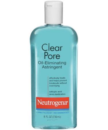 Neutrogena Clear Pore Oil-Eliminating Astringent with Salicylic Acid, Pore Clearing Treatment for Acne-Prone Skin, 8 fl. oz (Pack of 2) 8 Fl Oz (Pack of 2)