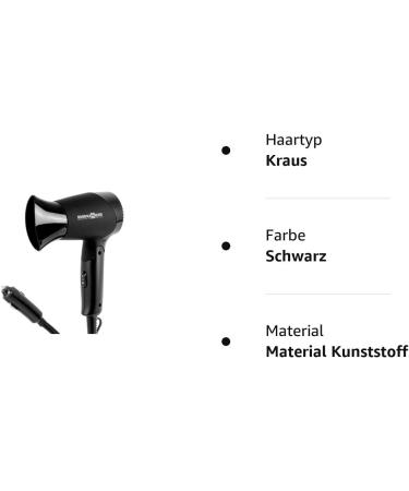 BRUNNER 7202818N Phon Travel Hair Dryer - 12V Foldable Space-Saving Monsoon Black for International Shipping - Buy Online on GoSupps.com