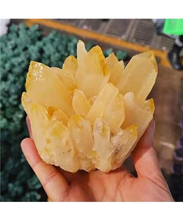 1pc Quartz Gemstone Yellow Crystal Cluster Quartz Specimen for feng Shui 500-600g Reiki Crystal Stone - Buy Online on GoSupps.com
