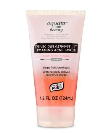 Beauty Pink Grapefruit Foaming Acne Scrub with Salicylic Acid Paraben Free 4.2 Fl Oz