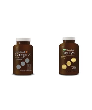 Nature's Way NutraSea HP + Vitamin D Softgels High Potency Omega 3 Supplement 60 Count & Dry Eye Targeted Omega-3 1500 mg of EPA + DHA 150 mg of GLA 120 count soft gel