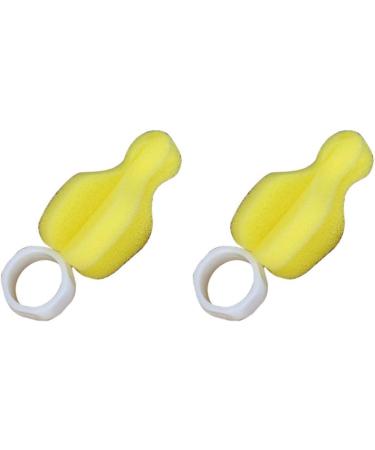 Baby Bottle Brush Set - Pacifier & Nipple Cleaning Sponge - Yellow 2 Pack - Perfect for Baby Milk Bottle Washing - Buy Online on GoSupps.com