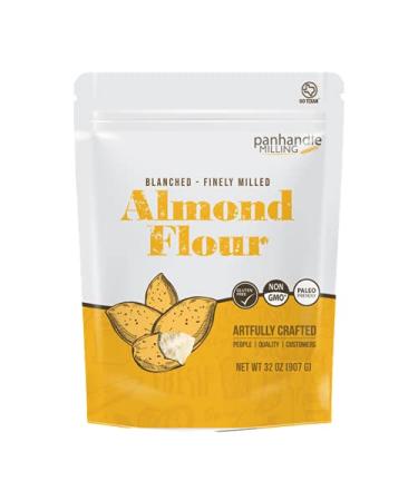 Panhandle Milling Blanched Almond Flour Gluten Free - 2 lbs. (32 oz.) - Resealable Almond Flour For Baking & Keto Flour - Perfect for Almond Flour Keto Baking - Non GMO & Kosher - Harina de Almendras