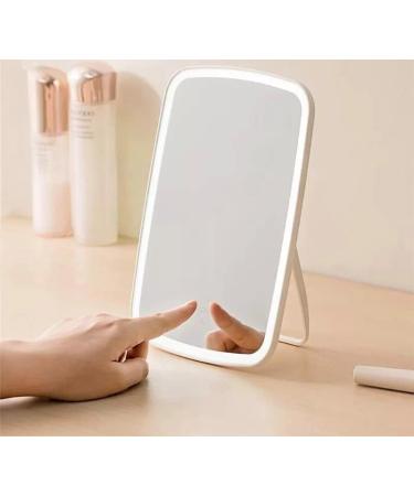 LED Touch Screen Lighted Makeup Mirror with 5X Magnifier - USB Rechargeable, Dimmable and Portable - Buy Online on GoSupps.com