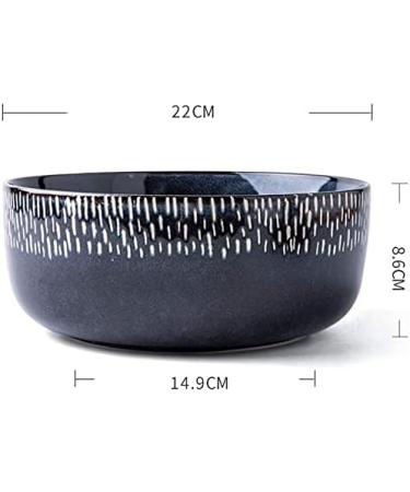 Bowl Creative Ceramic Large Bowl 8.5 Inch Soup Bowl Ramen Bowl Large Capacity Fruit Salad Mixing Bowl Retro Tableware Kitchenware - Buy Online on GoSupps.com