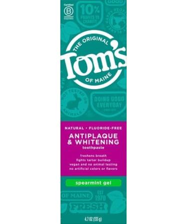 Tom's of Maine Antiplaque Whitening Toothpaste - Fluoride-Free Natural Dental Care for a Bright Smile - International Shipping Available - Buy Online on GoSupps.com