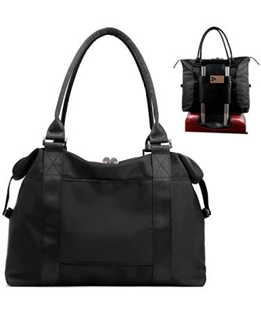 JSAHAH Women Tote Bag Travel Duffel Bag Carry On Luggage Bag Sports Gym Bag Black