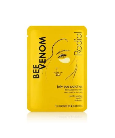 Rodial Jelly Eye Patches Bee Venom (1 Sachet) Rejuvenate and Firm Cooling Jelly Technology Anti-puffiness for Under Eyes Vitamine C for Revitalised and Luminous Eye Look