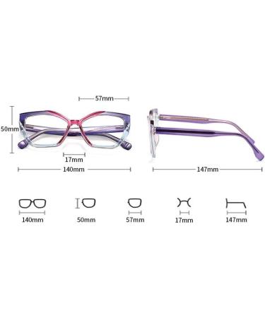 Fuqinqingoz Anti Blue Light Cat Eye Reading Glasses for Women - Rose Color +0.00 Strength - Buy Online on GoSupps.com