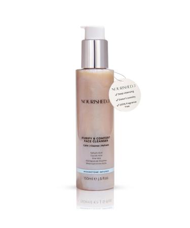 Nourished3 Purifying Facial Cleanser for Acne-Prone Sensitive and Tired Skin Targets Imperfections & Makeup Residue Enriched with 55% Aloe Vera 2.5% AHA 1% BHA Ideal for All Skin Types - 150ml