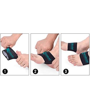 KEZZLED Adjustable Copper Arch Support - Pain Relief for Flat Feet & Heel Spurs | Nylon Sleeves - Fits Men & Women | 1 Pair - Buy Online on GoSupps.com