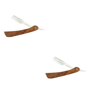 Beavorty 2st razor straight razor with simple opening portable portable SafeBed Safety men razor handwear for men old -fashioned scratch man wood