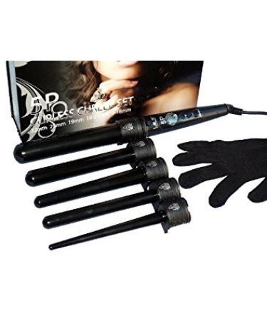 Premium 5P Curling Iron with Interchangeable Barrels - 5 Sizes - Black | International Shipping - Buy Online on GoSupps.com