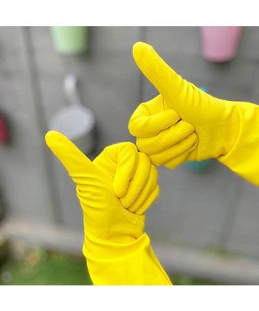 Elbow Grease Rubber Gloves - Medium Size, Cotton Lined, Extra Strong, Non-Slip - Yellow 7.0 Gram M - Pack of 1 - Buy Online on GoSupps.com