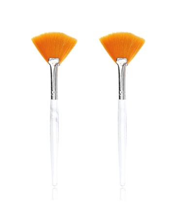 Soft 'N Style Facial Brushes Fan Mask Brush, Soft Makeup Brushes, Mask Applicator Brushes Tools Cosmetic Tools for Peel Mask,Mask Applicator Brushes Tools, Makeup Women Girls (2, Yellow) 2 Count (Pack of 1) Yellow