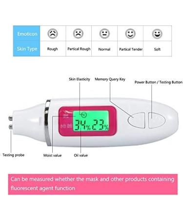 Skin Moisture Tester LCD Display Digital Precision Skin Sensor Tester Facial Moisture Water Oil Analyzer for Face Care Device Suit for Salon Home Use(White) - Buy Online on GoSupps.com