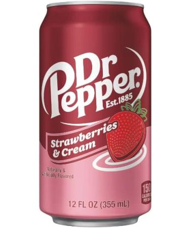 Dr Pepper Strawberries and Cream Soda 12 fl oz cans Pack of 12 - Buy Online on GoSupps.com