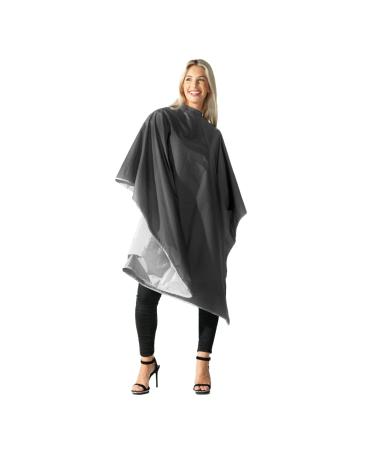 Betty Dain Reversi Reversible Coloring/Styling Cape - 50 x 60 Inches, Snap Closure, Chemical Proof Finish - Silver/Black - Buy Online on GoSupps.com