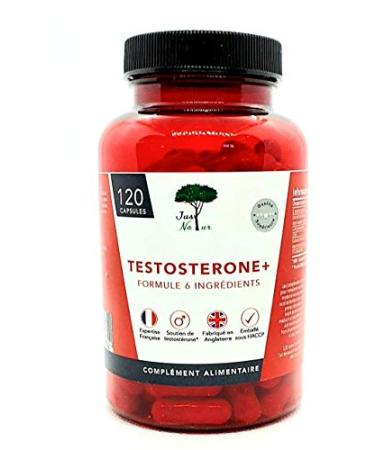 Just'Natur-Testosterone for Men - Natural Ingredients - Superior Quality - New Formula- 6 Nutrients - Rich in Zinc-Fenugreek - Toning - 120 Natural Capsules for a 4-Month Treatment