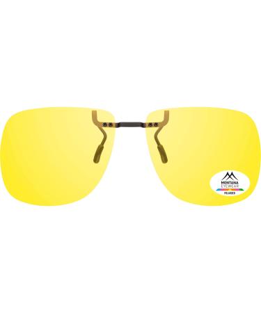 Sun protection clip on - with polarization - large - yellow brown grey or green