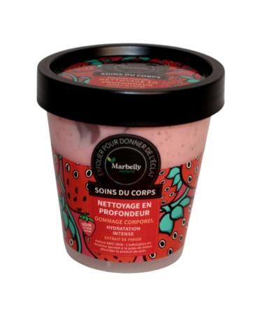 MARBELLY NATUREL Strawberry Exfoliating Body Scrub - Natural Body Care - Moisturizing & Softening - Gentle on All Skin Types - Pleasant Scent - Body & Face - Scrub - Cleanses & Exfoliates - 220ml