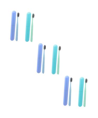 Minkissy 6 STK toothbrush set travel toothbrush case travel toothbrush ultra toothbrush toothbrush little toothbrush hand toothbrush pp-raw material adult toothbrush box travel