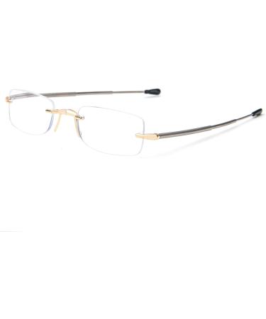 Shop Cokobin Foldable Anti-Blue Light Reading Glasses for Men & Women - Telescopic Stick Leather Case Keychain Gold 1.5 Dioptries - Portable Style for International Shipping - Buy Online on GoSupps.com