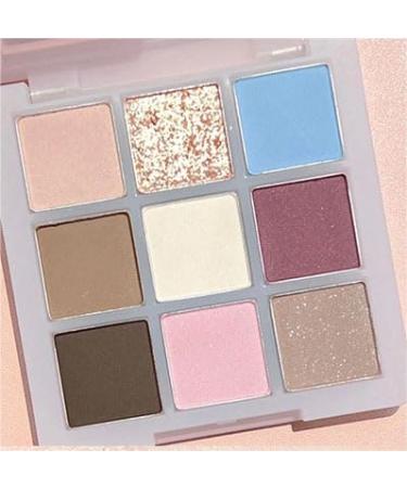 PICKX 9 Colors Glitter Eyeshadow Makeup Palette Matte High Pigmented Colorful Creamy Texture Eye Shadow Powder Natural Waterproof Long Lasting Eyeshadow Powder Cosmetics (blue)