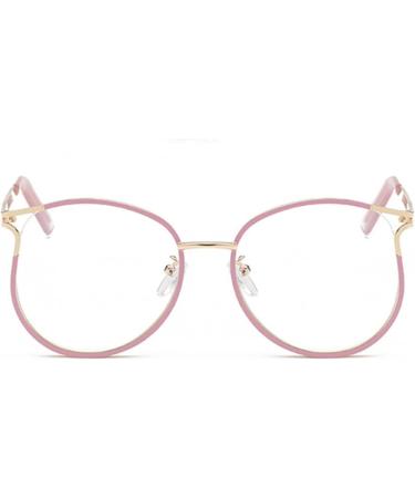 Space CAT protective glasses reading glasses trendy cat eye glasses for women women's metal hollow frame transparent glasses women's glasses (color: pink size: +2.0) (color: gold pink size: 1) 1 gold pink