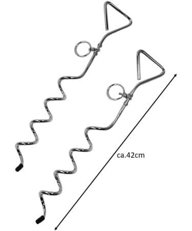 BUSDUGA 4446 Set of 2 Mooring Spirals for Dogs - 42cm Ground Anchor & Leash Attachment - Ideal for Secure Dog Tethering - Buy Online on GoSupps.com