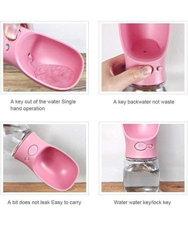 350ml Portable Dog Water Bottle - Antibacterial Travel Drinking Dispenser for On-the-Go Pets - Ideal for Outdoor Adventures - Pink - Buy Online on GoSupps.com