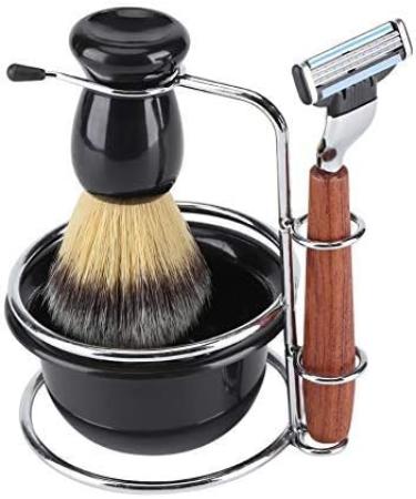 Atyhao 4 Piece Shaving Set for Men | Stainless Steel Razor Brush Bowl & Holder - Perfect Grooming Kit for Precision Shaving - Buy Online on GoSupps.com