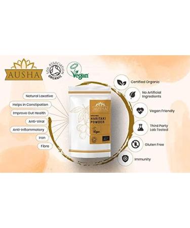 Ausha Organic Haritaki Powder 100g - Natural Constipation Relief and Detox | Certified Organic Terminalia Chebula - Buy Online on GoSupps.com