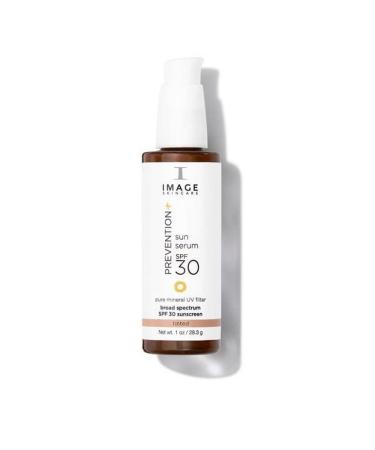 IMAGE Skincare PREVENTION+ Sun Serum SPF 30 Mineral Sunscreen for Face Non Comedogenic Wear Under Makeup Perfect Travel Size Untinted 1.0 oz
