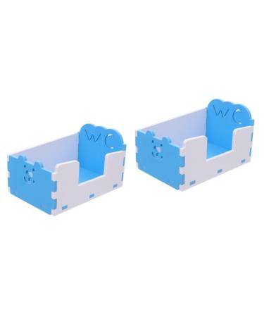 Yardwe 2 Pcs Hamster Toilet Critters Detachable Guinea Toilet Basin Chinchilla Toilet PVC Bathtub Small 15x10cmx2pcs Bluex2pcs