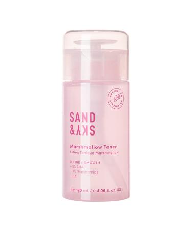 Sand & Sky Marshmallow Toner | Hydrating  Exfoliating Facial Toner to Brighten Skin | Pore Tightening  Minimizing Redness | Niacinamide  AHA  BHA  Hyaluronic Acid for Smooth and Soft Skin