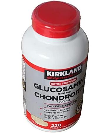  KIRKLAND Kirkland Signature Extra Strength Glucosamine 1500 mg/Chondroitin 1200 mg Sulfates 220 tablets - Buy Online on GoSupps.com
