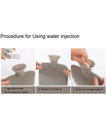 500ml Natural Rubber Hot Water Bottle - Leak Proof Comfort for Pain Relief & Warmth | Ideal for Back Neck Waist Feet - Perfect Winter Gift (Gray) - Buy Online on GoSupps.com