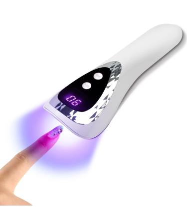 Handheld LED UV Nail Lamp: Upgraded Mini Gel Nails Light Flash Nail Curing Polish Rechargeable Nail Dryer Resin Art Fast-Dry Machine Portable Home DIY Salon Manicure 5V USB