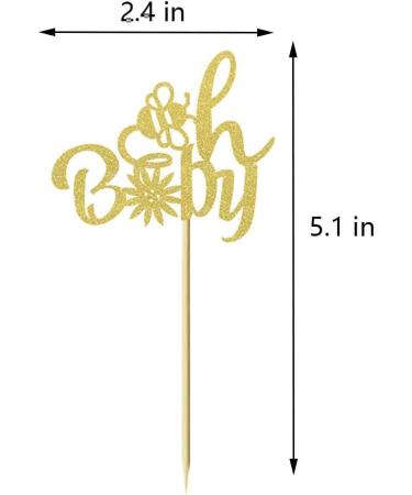 24 Pcs Oh Baby Bee Gender Reveal Cupcake Toppers Flower Baby Shower Party Birthday Party Cake Decoration Dessert Insert MGPFERD - Buy Online on GoSupps.com