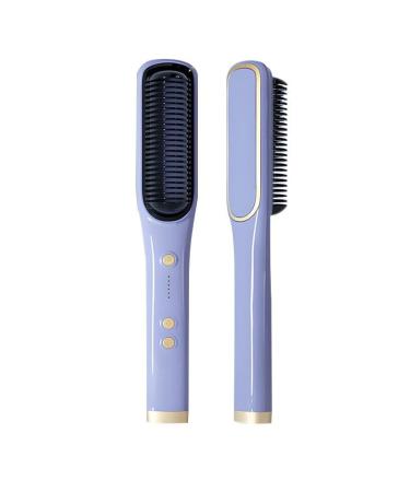 Hair Straightener Brush with 5 Temp Negative Ion Styling Comb Curler Straightening Comb Heated Hair Brush 31s Fast Heating Anti-Scald Professional Salon Women's Hairstyle Tools