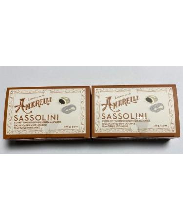 Amarelli - Sassolini - Sugar Coated liquorice Flavoured with Anise - 2x100 gr