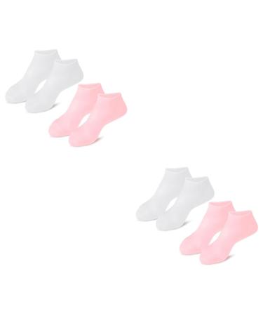 Beavorty 4 Pairs Exfoliating Moisturizing Socks Hydrating Socks Moisturising Socks Hydrating Foot mask Dressy Heels for Women Non Socks Foot Care for Women moisturizing Socks for Foot Care