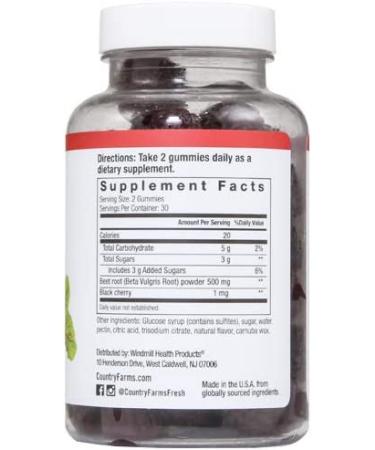 Country Farms Bountiful Beets Gummies - Black Cherry Flavor | 60 Count - Buy Online on GoSupps.com