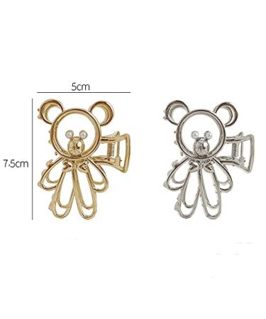 Non-Slip Metal Hair Clips for Women & Girls - Strong Hold Bear Design - 2 Pieces for Long & Thick Hair - Buy Online on GoSupps.com