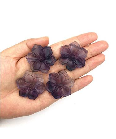 Beautiful 1PC Natural Fluorite Bauhinia Shaped Crystal Flower Stones Hand Carved Crystal Decor Natural Quartz Crystals Chakra Reiki Balancing