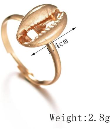 HAODUOO Cowrie Shell Finger Rings For Women Summer Beach Jewelry Handmade Beaded Ocean Seashell Rings Surf As picture - Buy Online on GoSupps.com