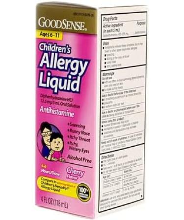 GoodSense Children's Allergy Relief 4oz Oral Solution - Cherry Flavored Antihistamine - Buy Online on GoSupps.com